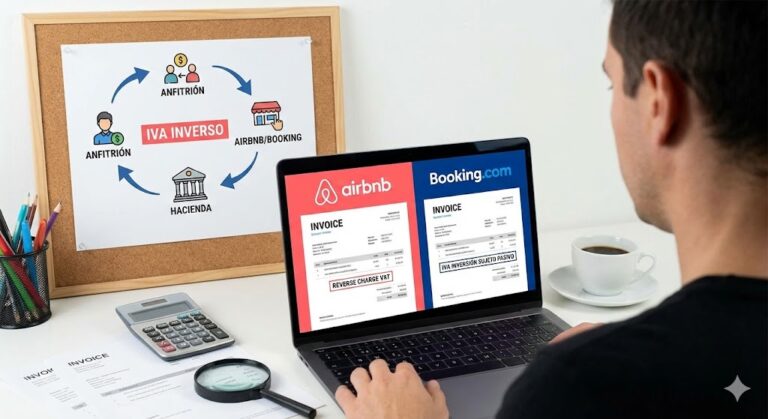 Inversión sujeto pasivo IVA bookign airbnb